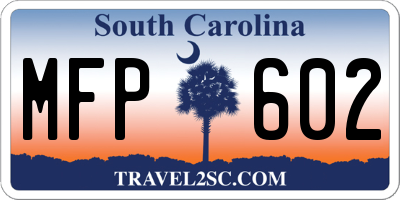 SC license plate MFP602