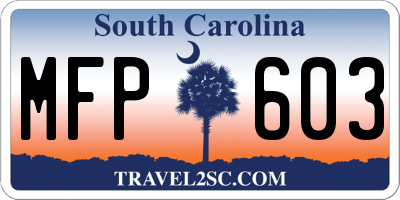 SC license plate MFP603