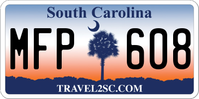 SC license plate MFP608