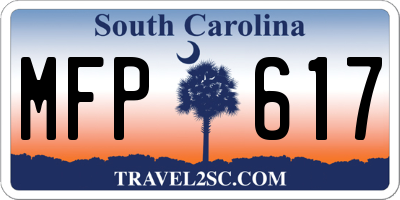 SC license plate MFP617