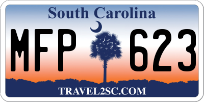 SC license plate MFP623