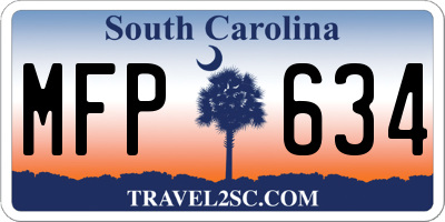 SC license plate MFP634