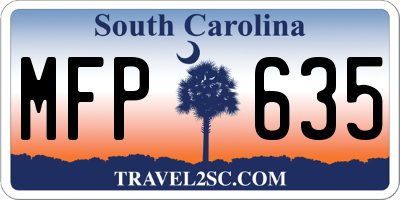 SC license plate MFP635