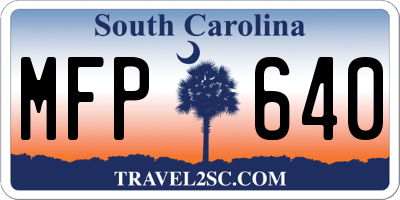 SC license plate MFP640