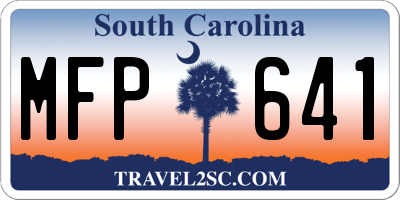 SC license plate MFP641