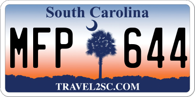 SC license plate MFP644