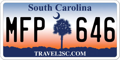 SC license plate MFP646