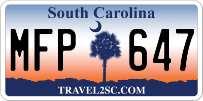 SC license plate MFP647