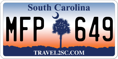 SC license plate MFP649