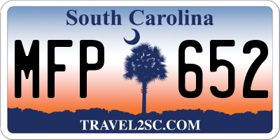 SC license plate MFP652