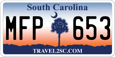 SC license plate MFP653