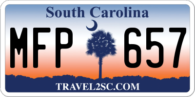 SC license plate MFP657