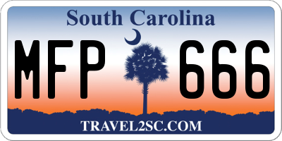 SC license plate MFP666