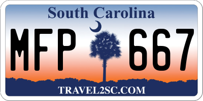 SC license plate MFP667