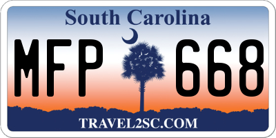 SC license plate MFP668