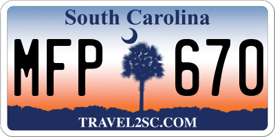 SC license plate MFP670