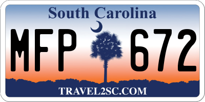 SC license plate MFP672