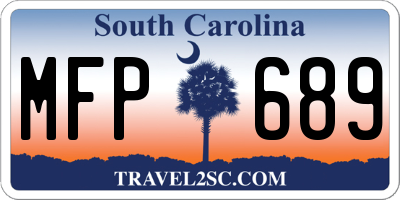 SC license plate MFP689