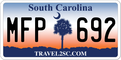 SC license plate MFP692