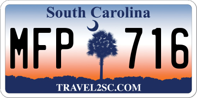 SC license plate MFP716