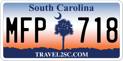 SC license plate MFP718
