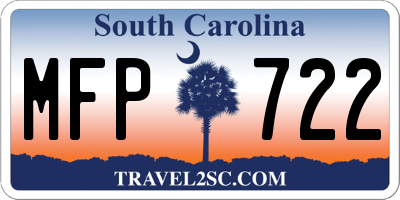 SC license plate MFP722