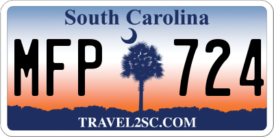 SC license plate MFP724