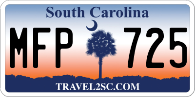 SC license plate MFP725