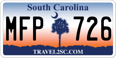 SC license plate MFP726