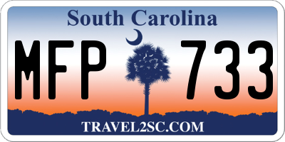 SC license plate MFP733