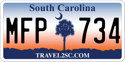SC license plate MFP734