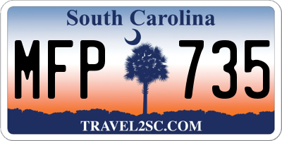 SC license plate MFP735
