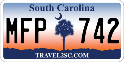 SC license plate MFP742