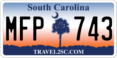 SC license plate MFP743