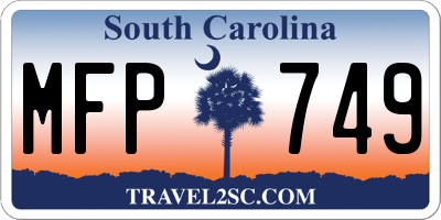SC license plate MFP749