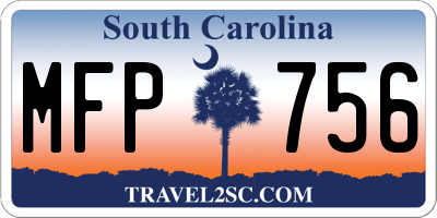 SC license plate MFP756