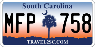 SC license plate MFP758