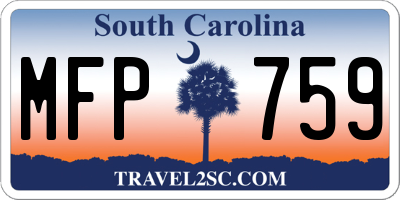 SC license plate MFP759