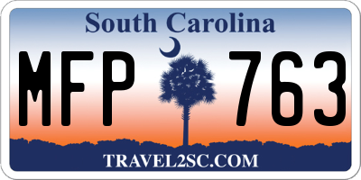 SC license plate MFP763