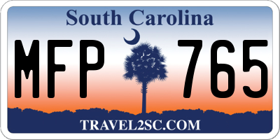SC license plate MFP765