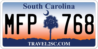 SC license plate MFP768