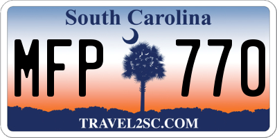 SC license plate MFP770