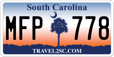 SC license plate MFP778