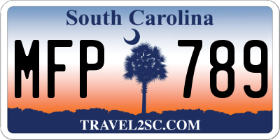 SC license plate MFP789