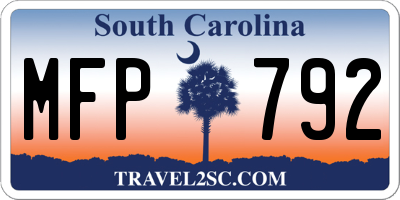 SC license plate MFP792