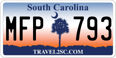 SC license plate MFP793