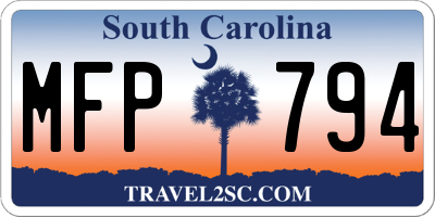 SC license plate MFP794
