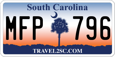 SC license plate MFP796