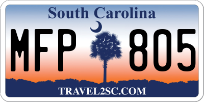SC license plate MFP805
