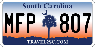 SC license plate MFP807